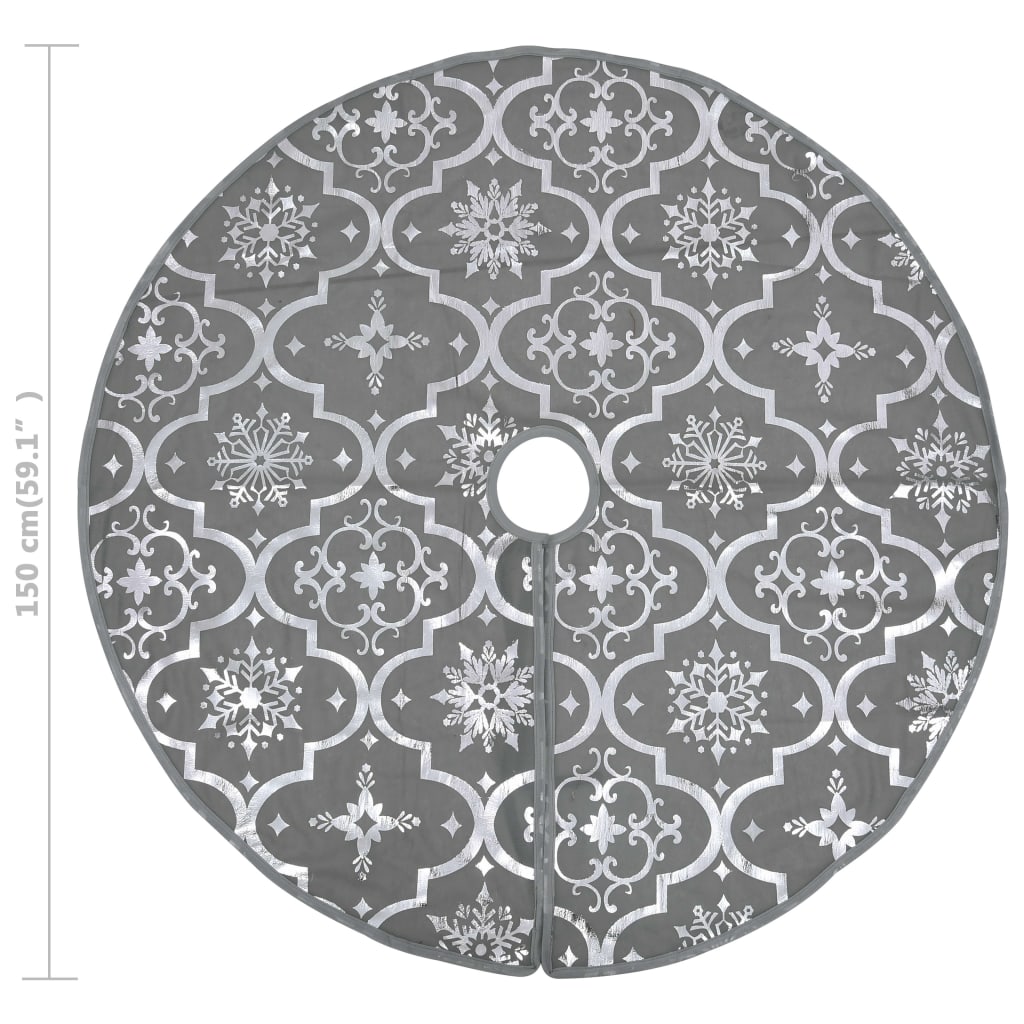 vidaXL Julgranskrage lyxig med grå strumpa Ø150 cm tyg