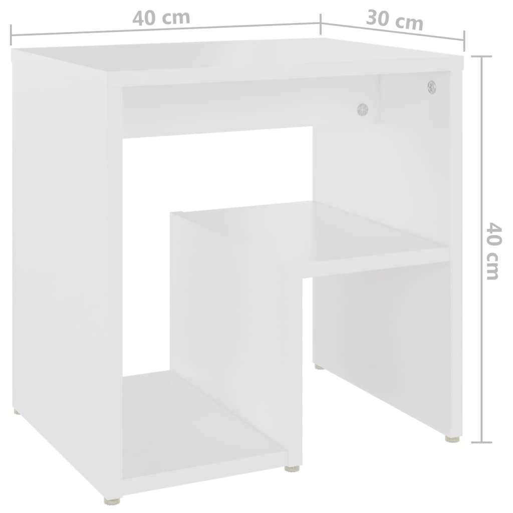 vidaXL Sängbord 2 st vit 40x30x40 cm konstruerat trä
