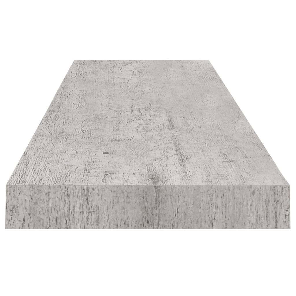 vidaXL Svävande vägghylla betonggrå 90x23,5x3,8 cm MDF
