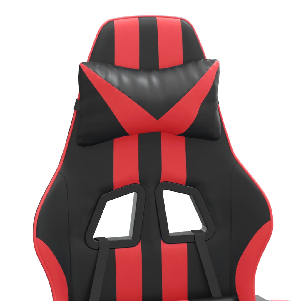 vidaXL Gamingstol med fotstöd svart och röd konstläder
