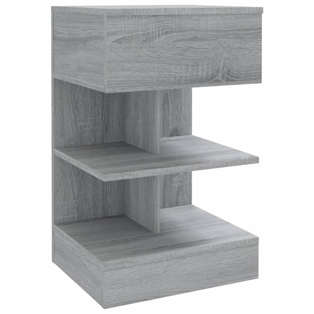 vidaXL Sängbord grå sonoma 40x35x65 cm konstruerat trä