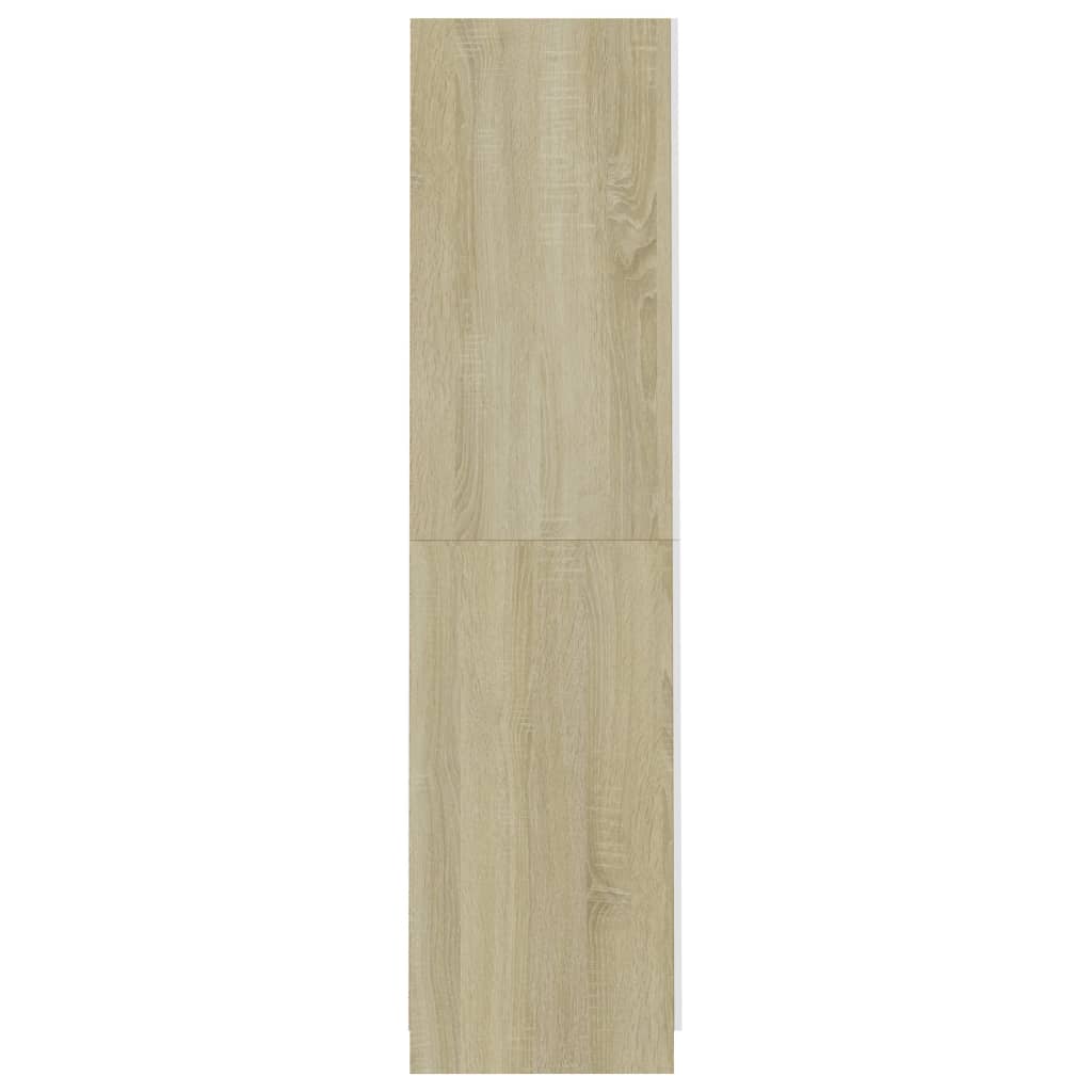 vidaXL Garderob vit och sonoma-ek 90x52x200 cm konstruerat trä