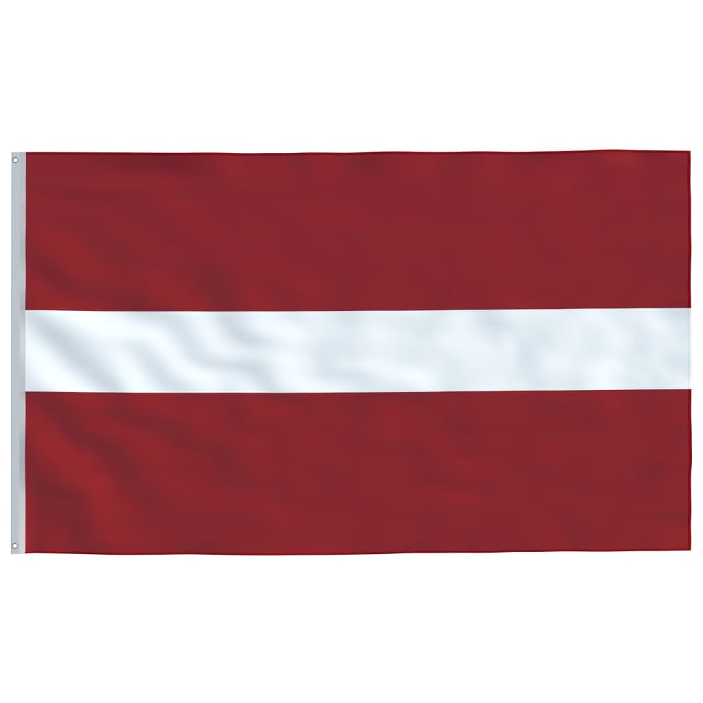 vidaXL Lettlands flagga och flaggstång i aluminium 6,2 m