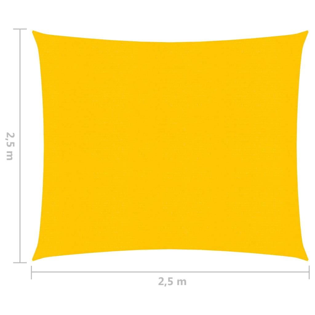 vidaXL Solsegel 160 g/m² gul 2,5x2,5 m HDPE