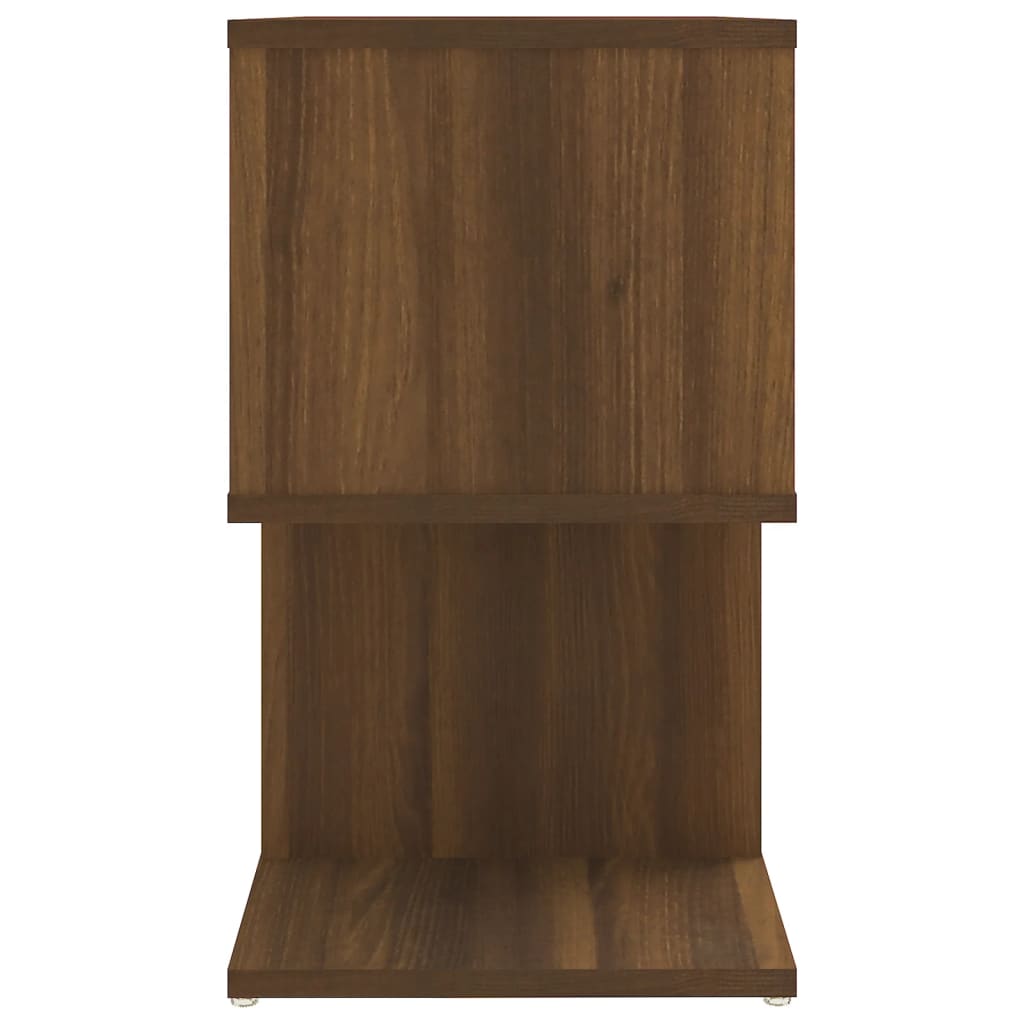 vidaXL Sängbord 2 st brun ek 50x30x51,5 cm konstruerat trä
