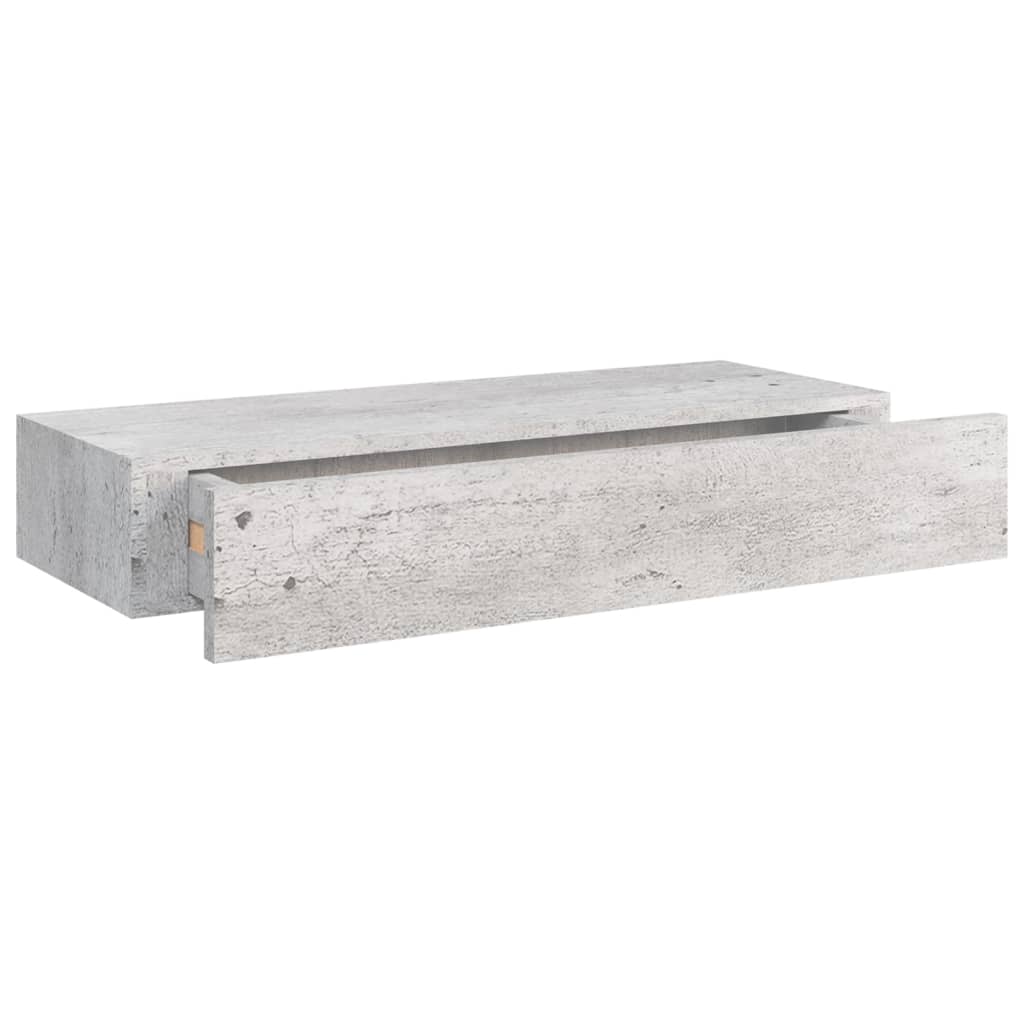 vidaXL Väggmonterad låda betonggrå 60x23,5x10 cm MDF