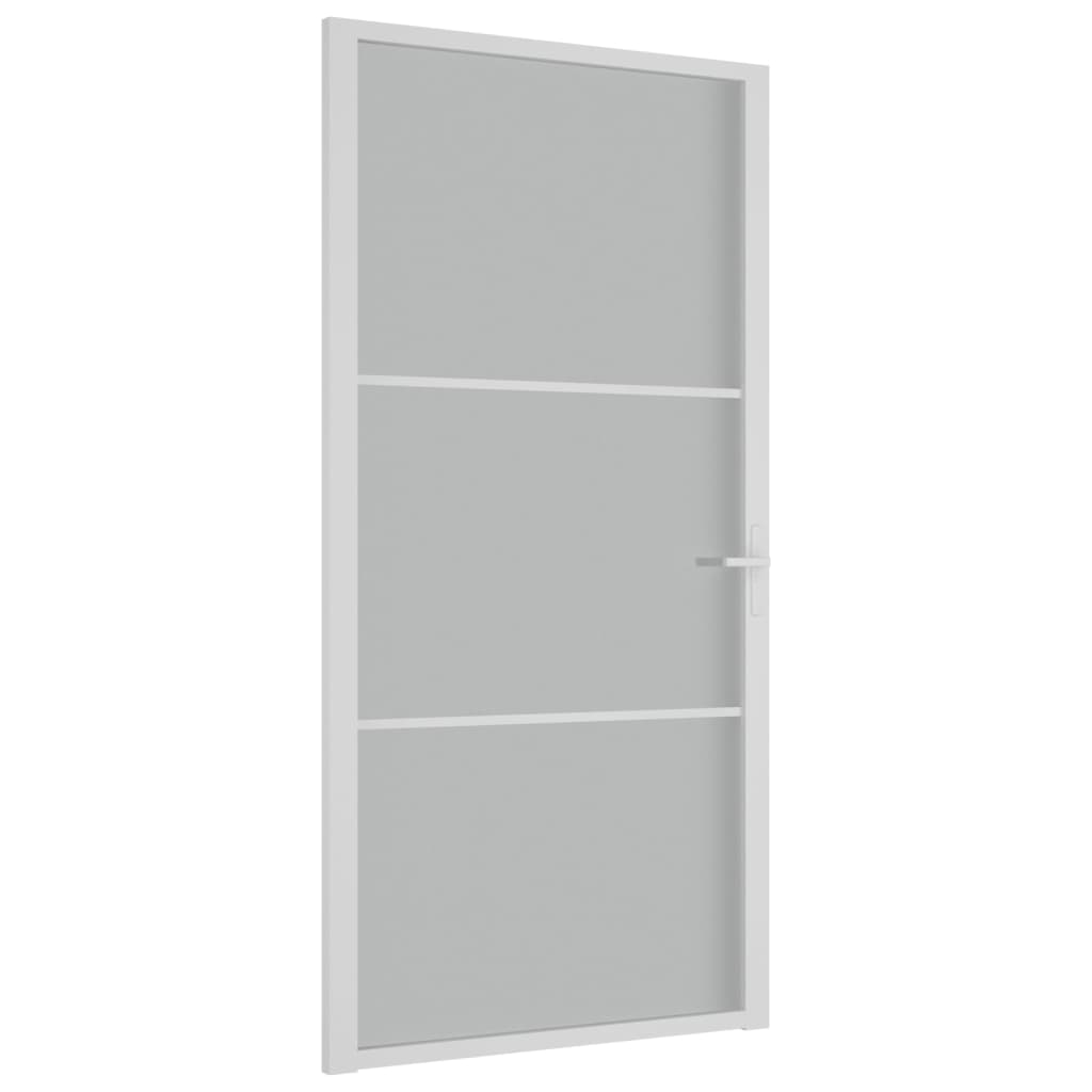 vidaXL Innerdörr 102,5x201,5 cm vit matt glas och aluminium