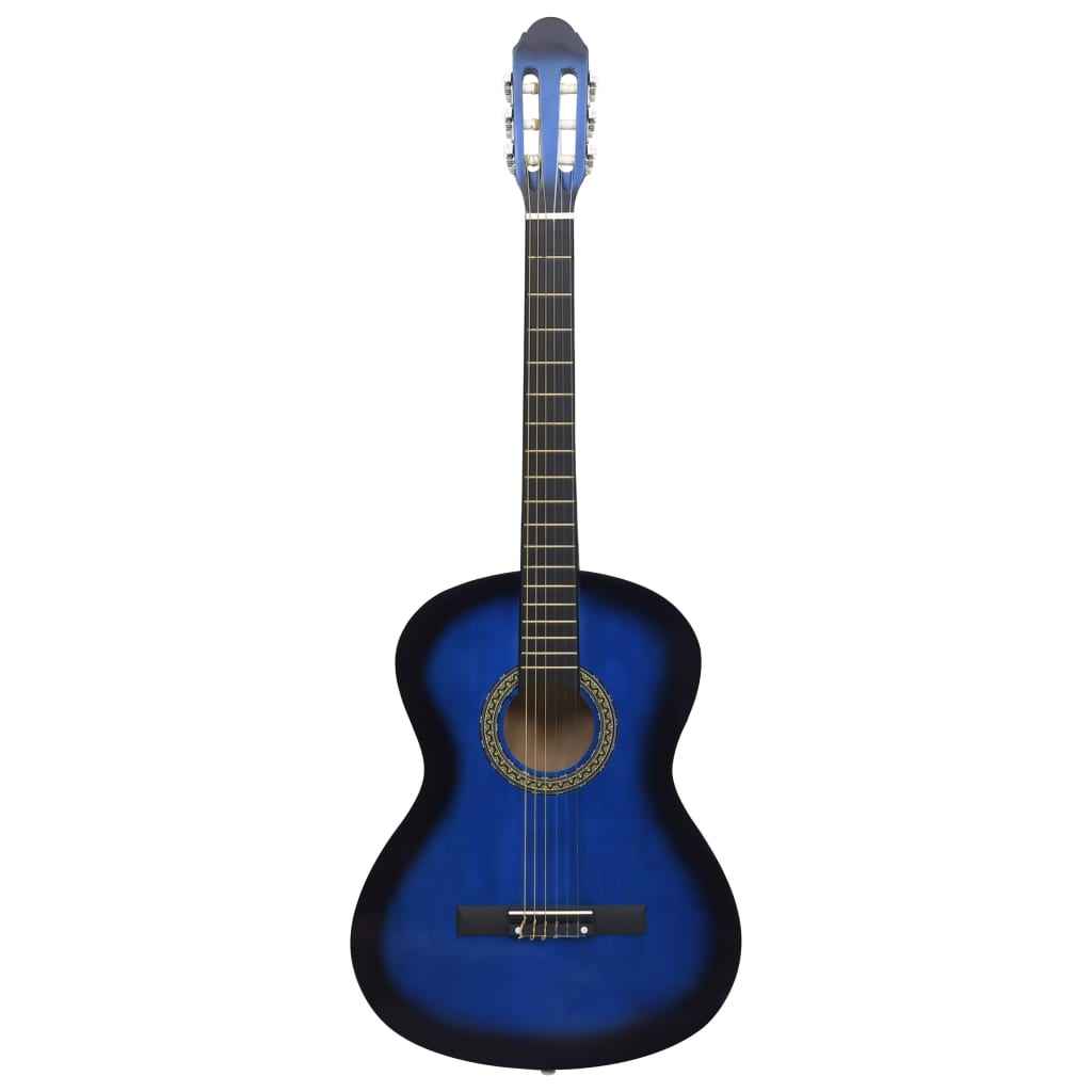vidaXL Klassisk gitarr 12 delar blå 4/4 39"