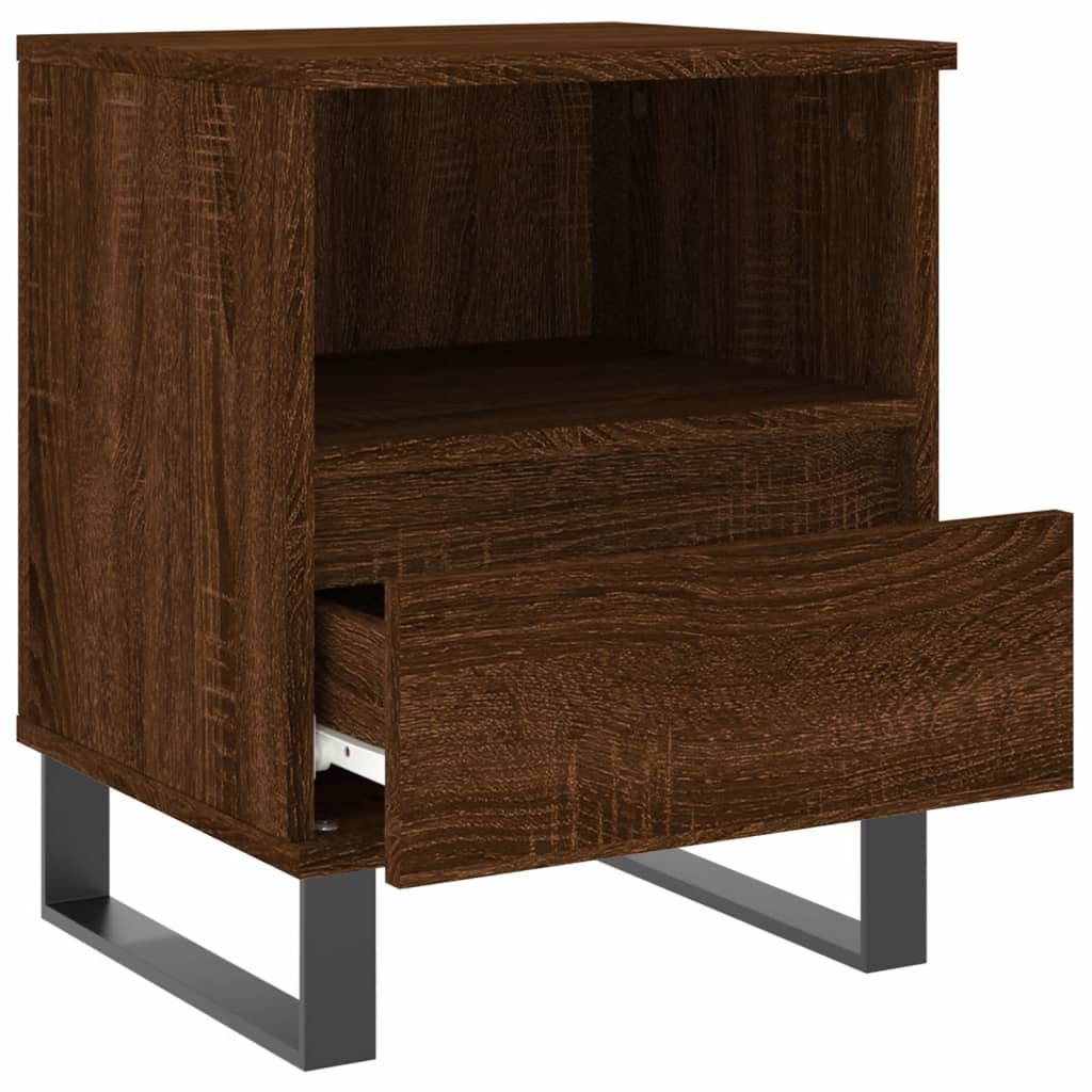 vidaXL Sängbord brun ek 40x35x50 cm konstruerat trä