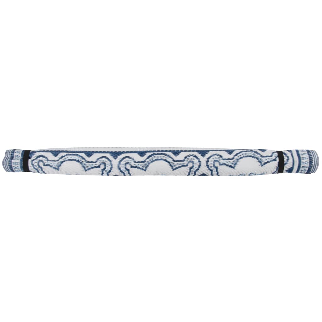 Esschert Design Utomhusmatta 151,5 cm blå och vit OC23