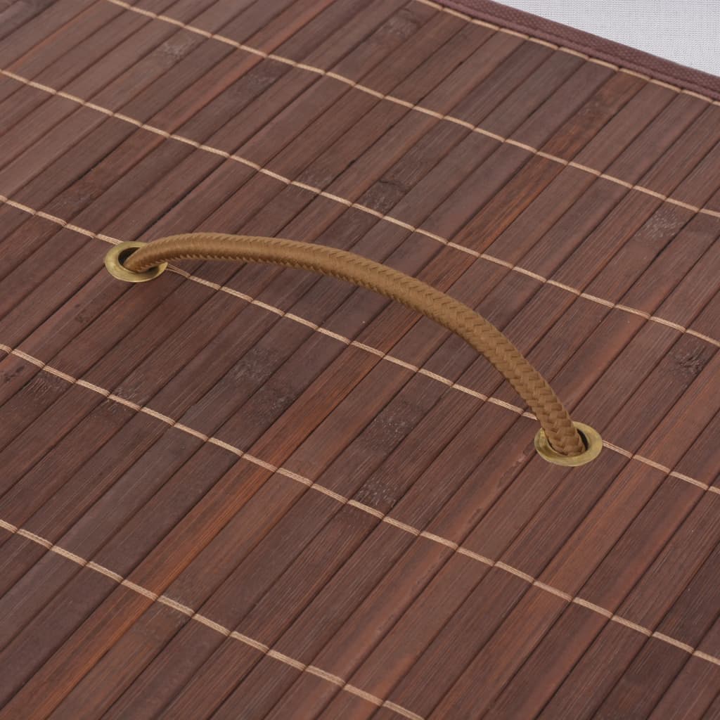 vidaXL Tvättkorg i bambu rektangulär brun
