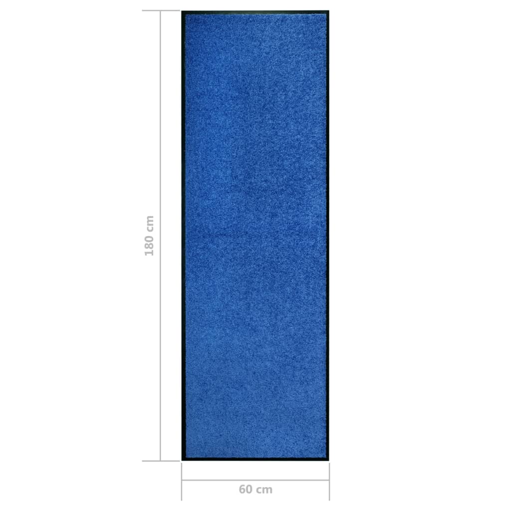 vidaXL Dörrmatta tvättbar blå 60x180 cm