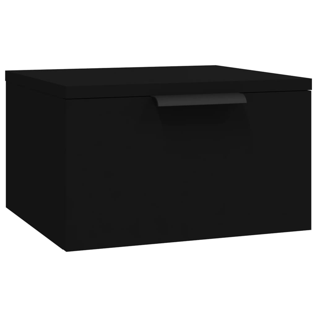vidaXL Väggmonterat sängbord svart 34x30x20 cm