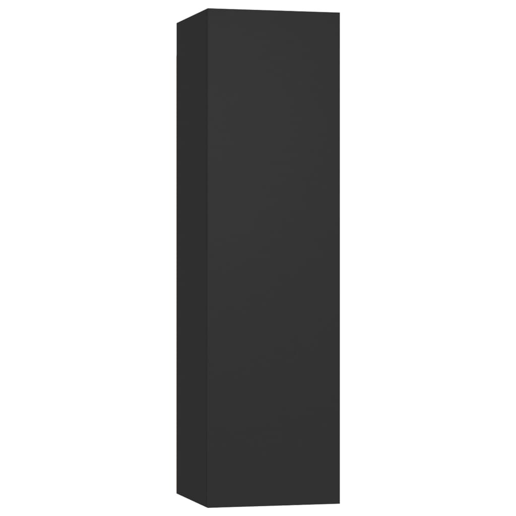 vidaXL TV-skåp 4 delar svart 30,5x30x110 cm konstruerat trä