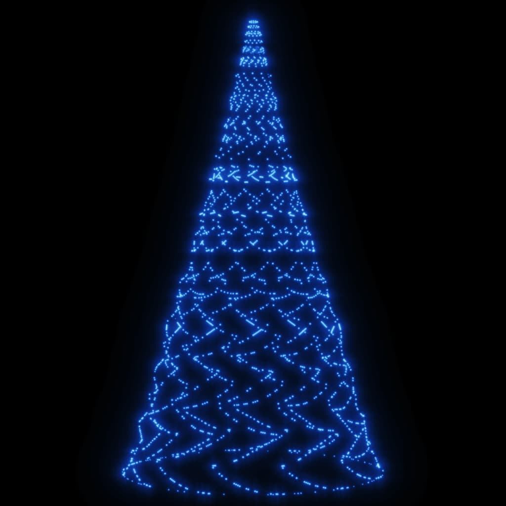 vidaXL Julgran på flaggstång blå 3000 LEDs 800 cm