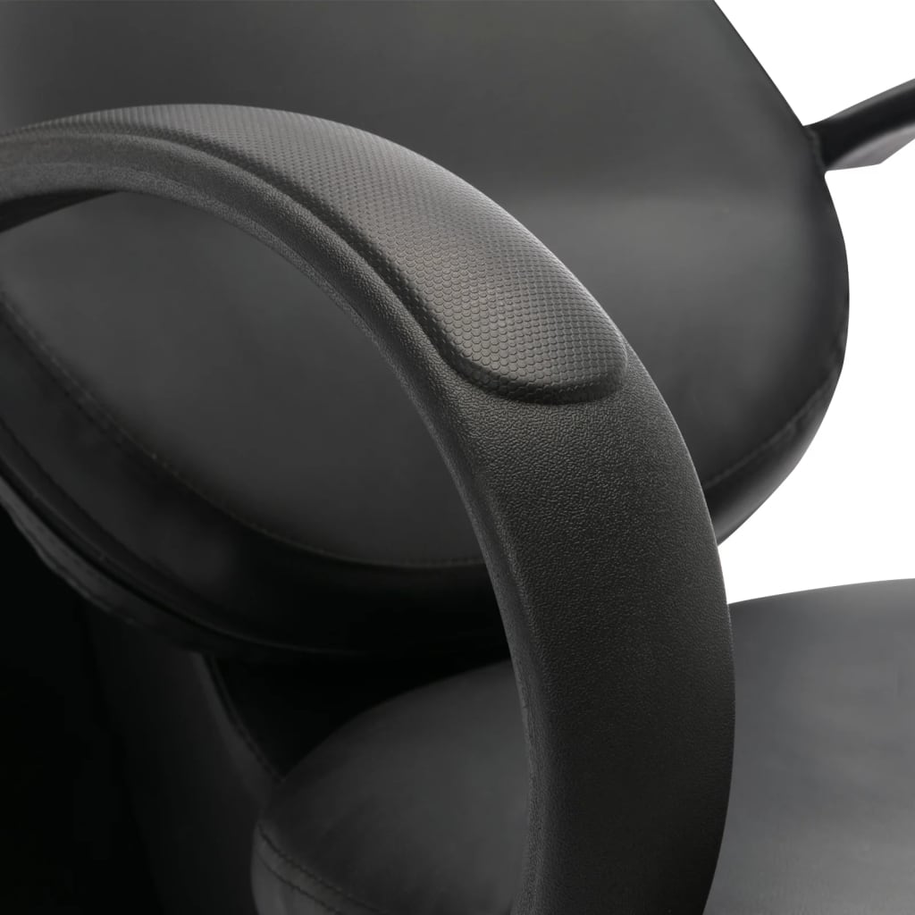 vidaXL Schamponeringsstol med handfat svart konstläder