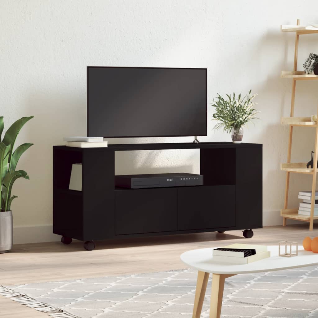 vidaXL Tv-bänk svart 102x34,5x43 cm konstruerat trä