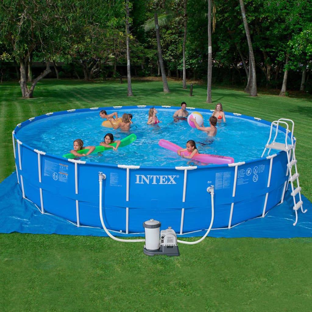 Intex Rund pool med tillbehör stålram 732 x 132 cm 28262GN