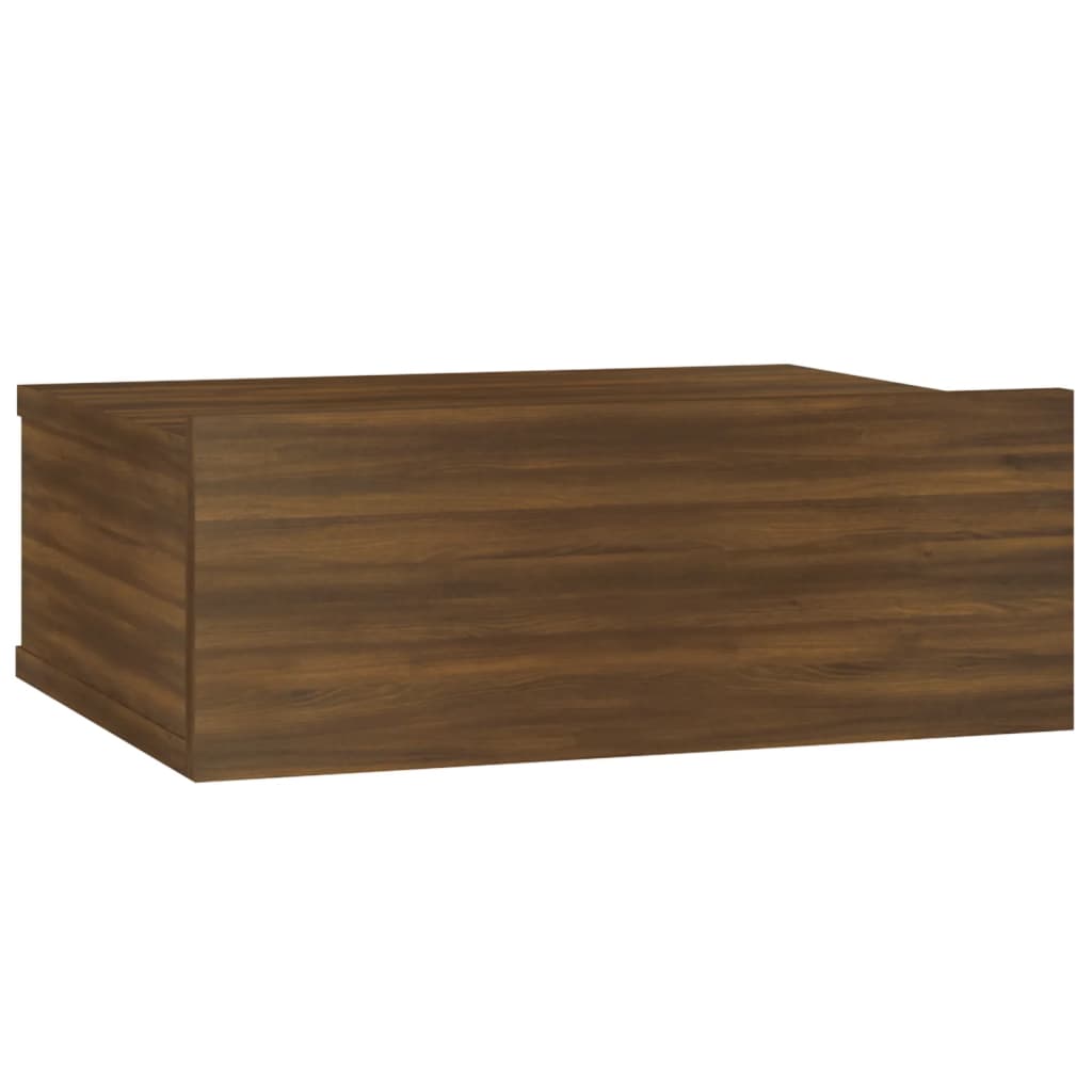 vidaXL Svävande sängbord brun ek 40x30x15 cm konstruerat trä