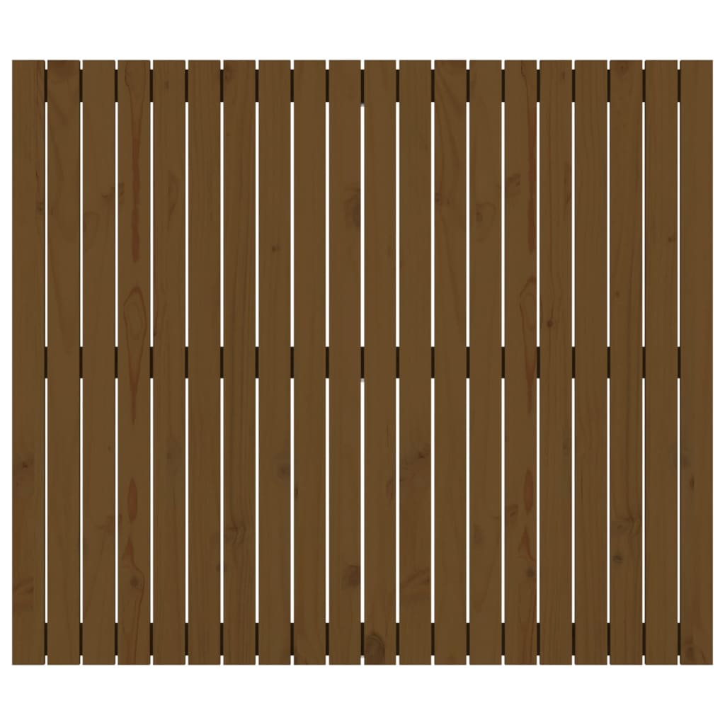 vidaXL Väggmonterad huvudgavel honungsbrun 127,5x3x110 cm massiv furu