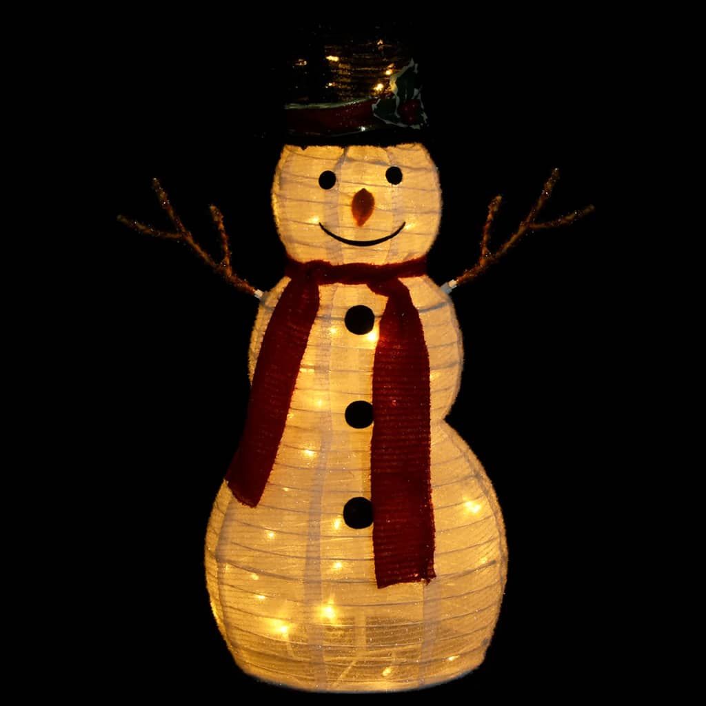 vidaXL Dekorativ snögubbe med LED lyxigt tyg 60 cm