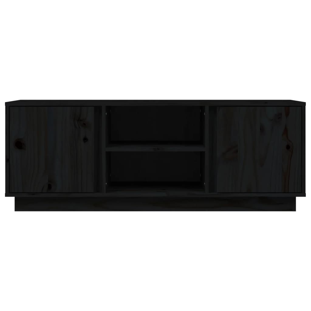 vidaXL Tv-bänk svart 110x35x40,5 cm massiv furu