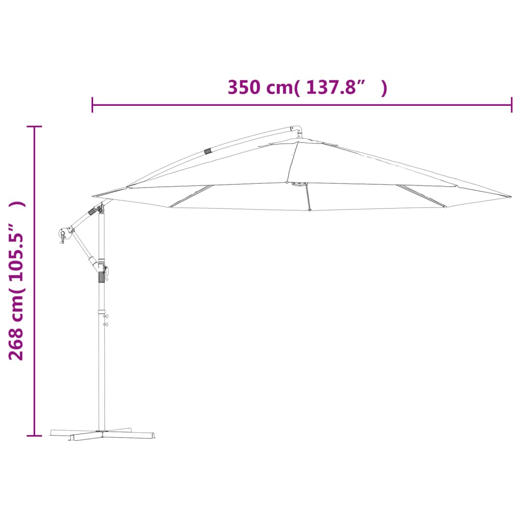 vidaXL Frihängande parasoll 3,5 m sandvit