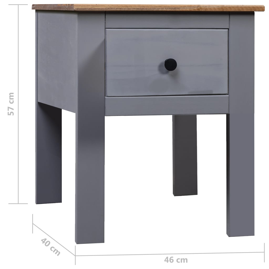 vidaXL Sängbord grå 46x40x57 cm furu Panama