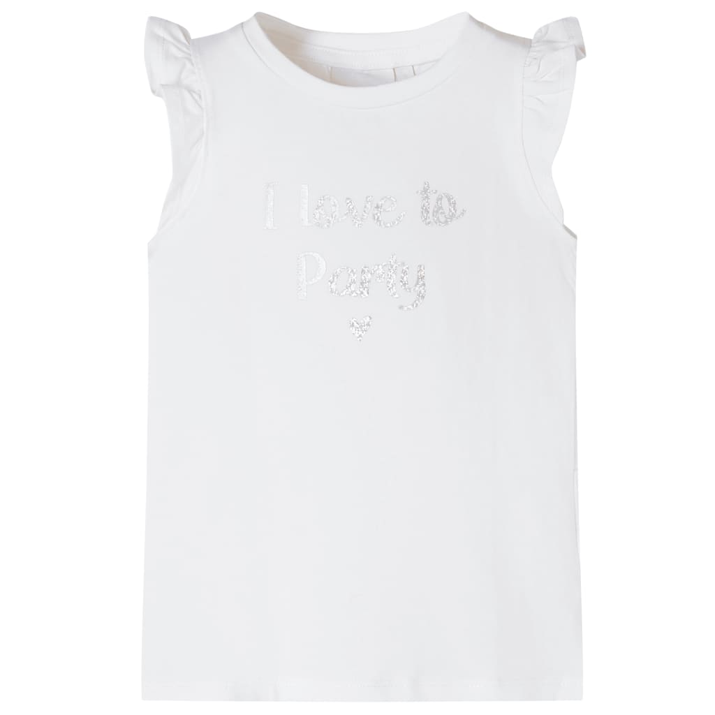 T-shirt med volangärmar för barn vit 116