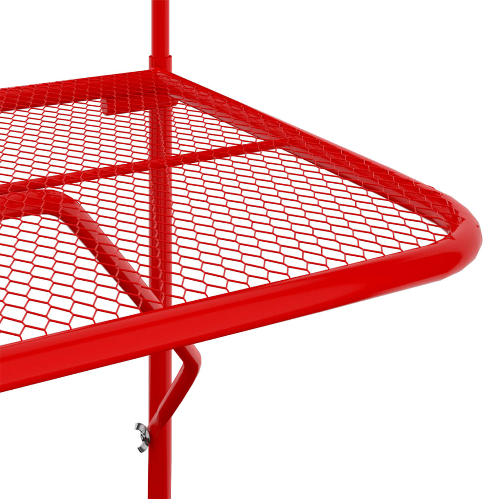 vidaXL Balkongbord röd 60x40 cm stål
