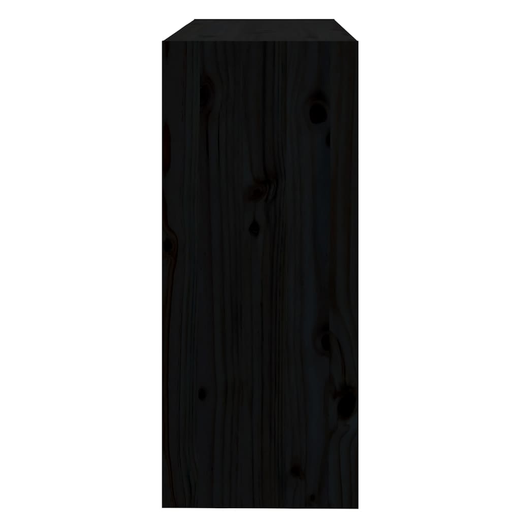 vidaXL Bokhylla/rumsavdelare svart 80x30x71,5 cm massiv furu
