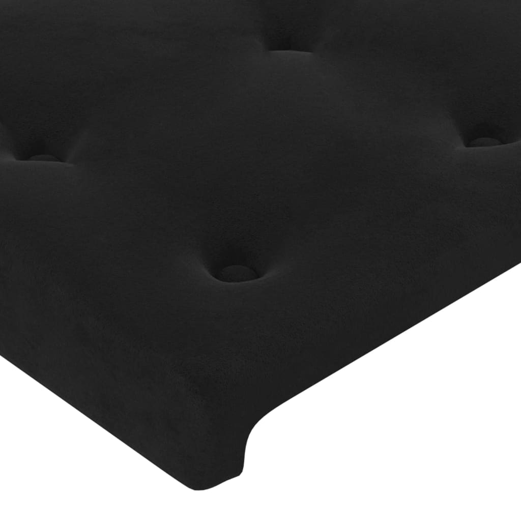 vidaXL Sänggavel med kanter svart 83x23x78/88 cm sammet