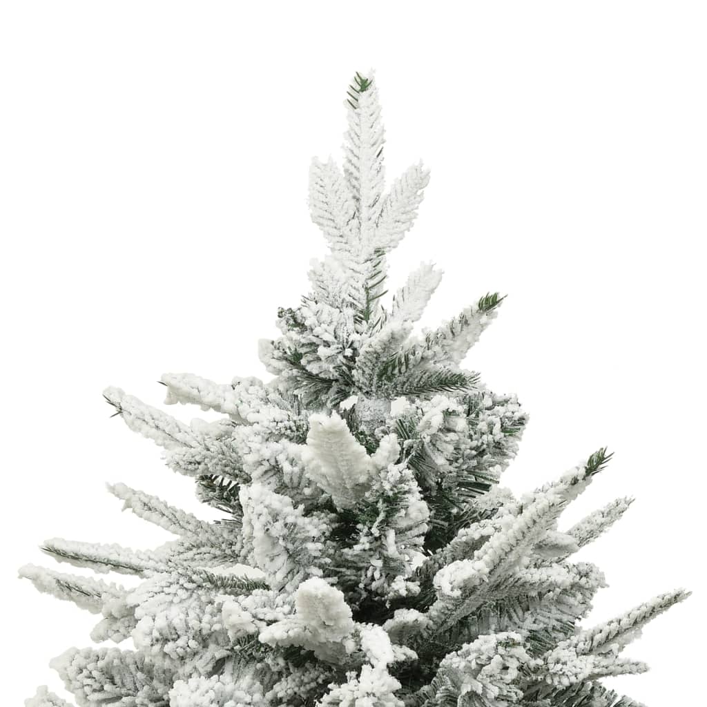 vidaXL Plastgran med LED och julgranskulor och snö 240 cm PVC&PE