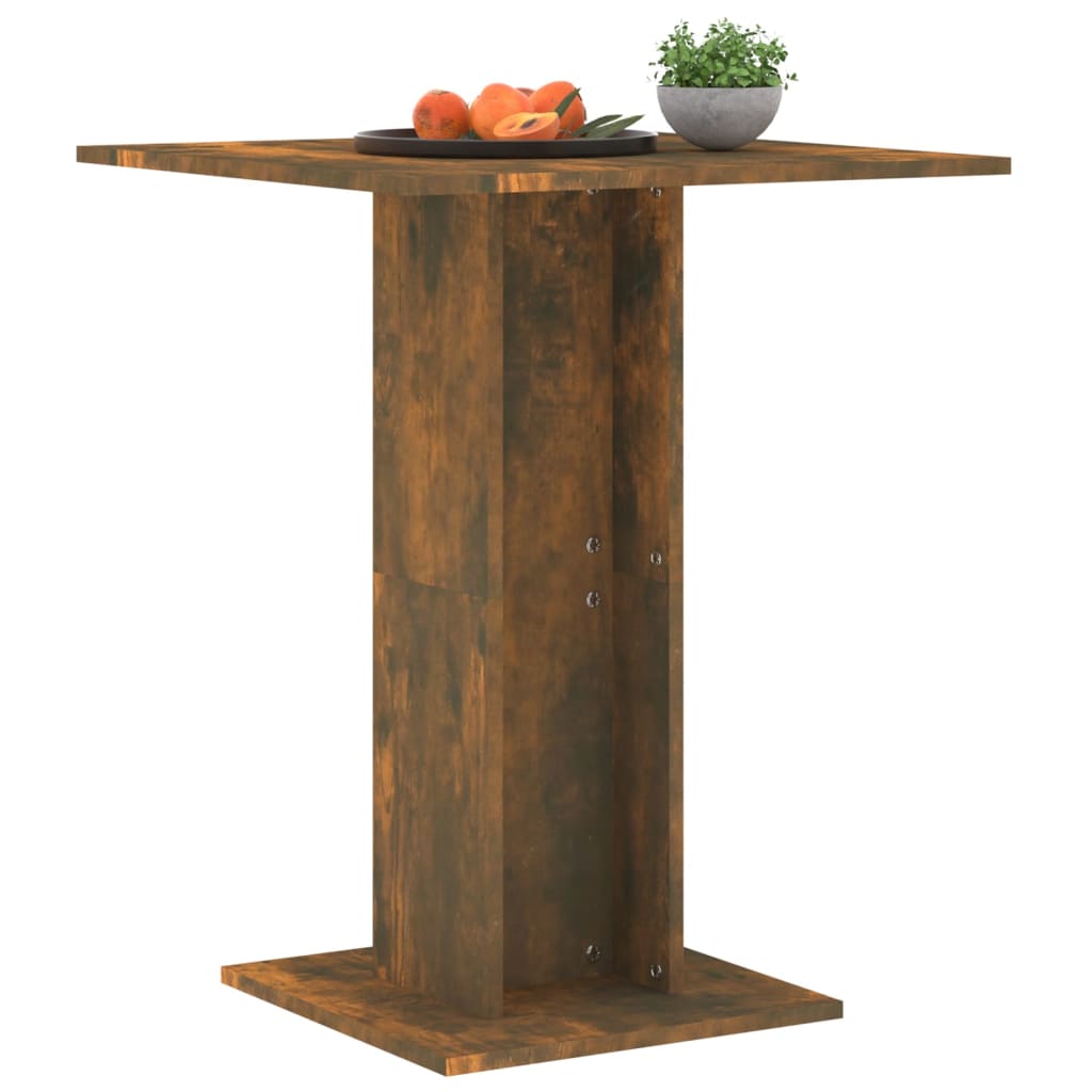 vidaXL Cafébord rökfärgad ek 60x60x75 cm konstruerat trä