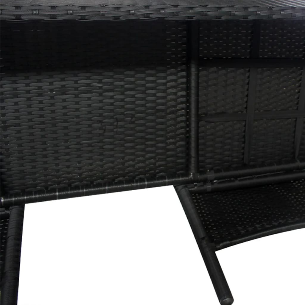 vidaXL Trädgårdssoffa 2-sits med bord konstrotting svart