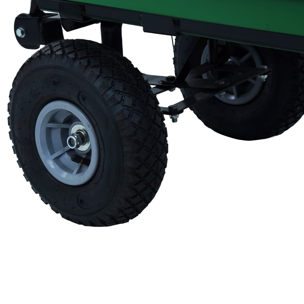 vidaXL Trädgårdsvagn tippbar 300 kg 75L grön