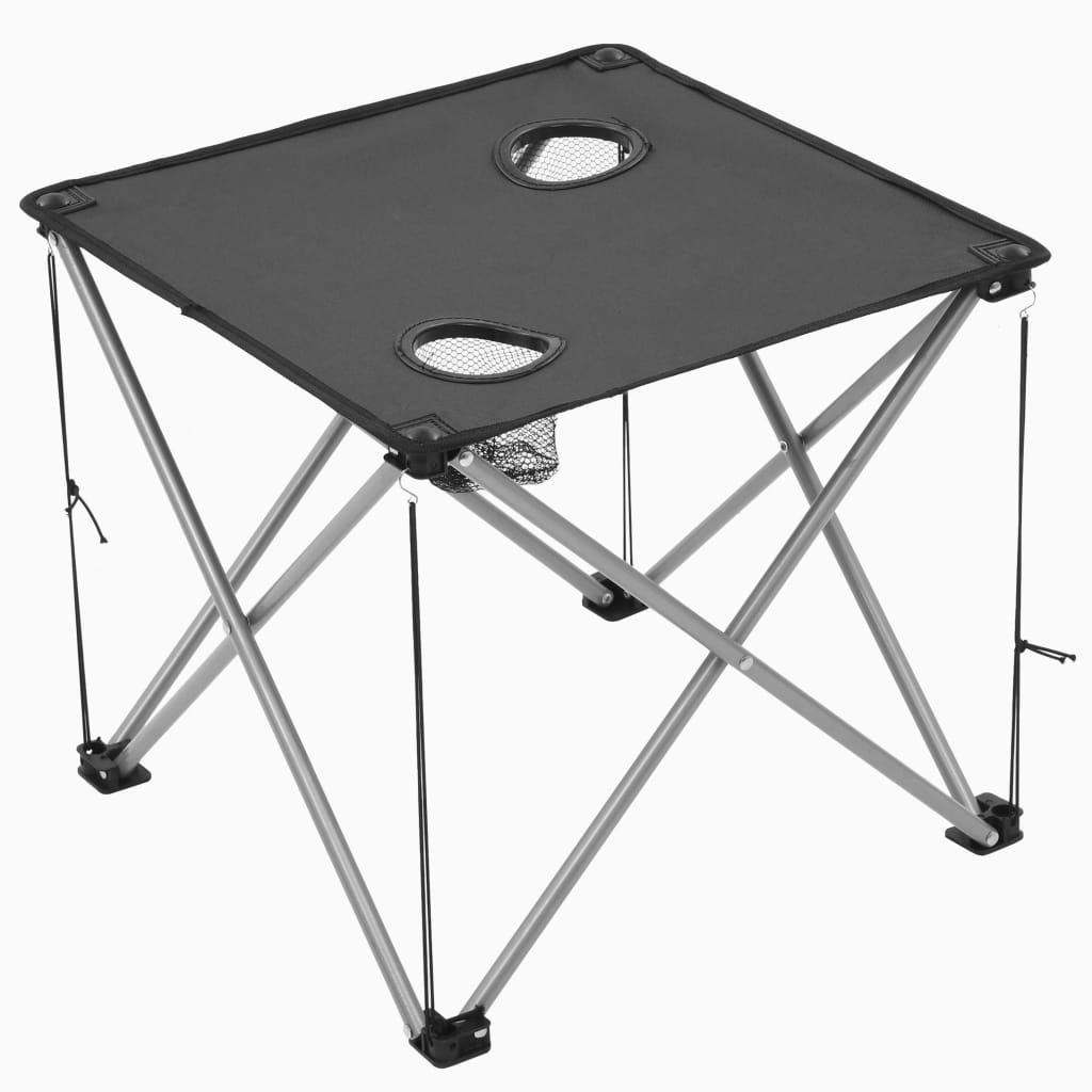 vidaXL Campingbord och stolar 3 delar grå