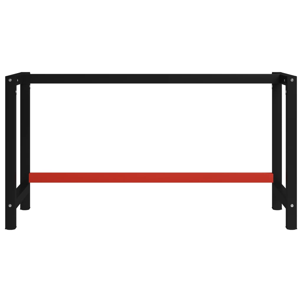 vidaXL Ram till arbetsbänk metall 150x57x79 cm svart och röd