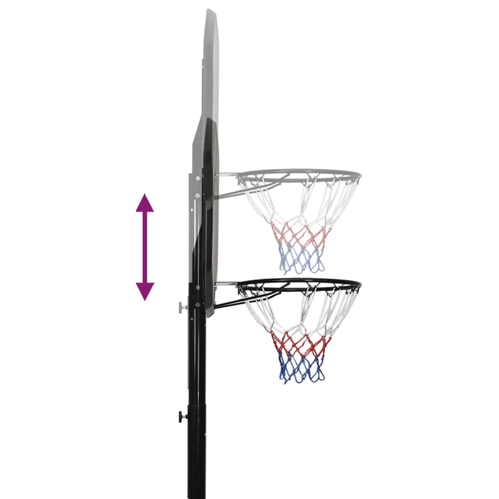 vidaXL Basketkorg med stativ svart 258-363 cm polyeten