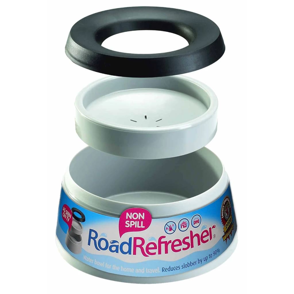 Road Refresher Spillfri vattenskål för husdjur stor grå LGRR