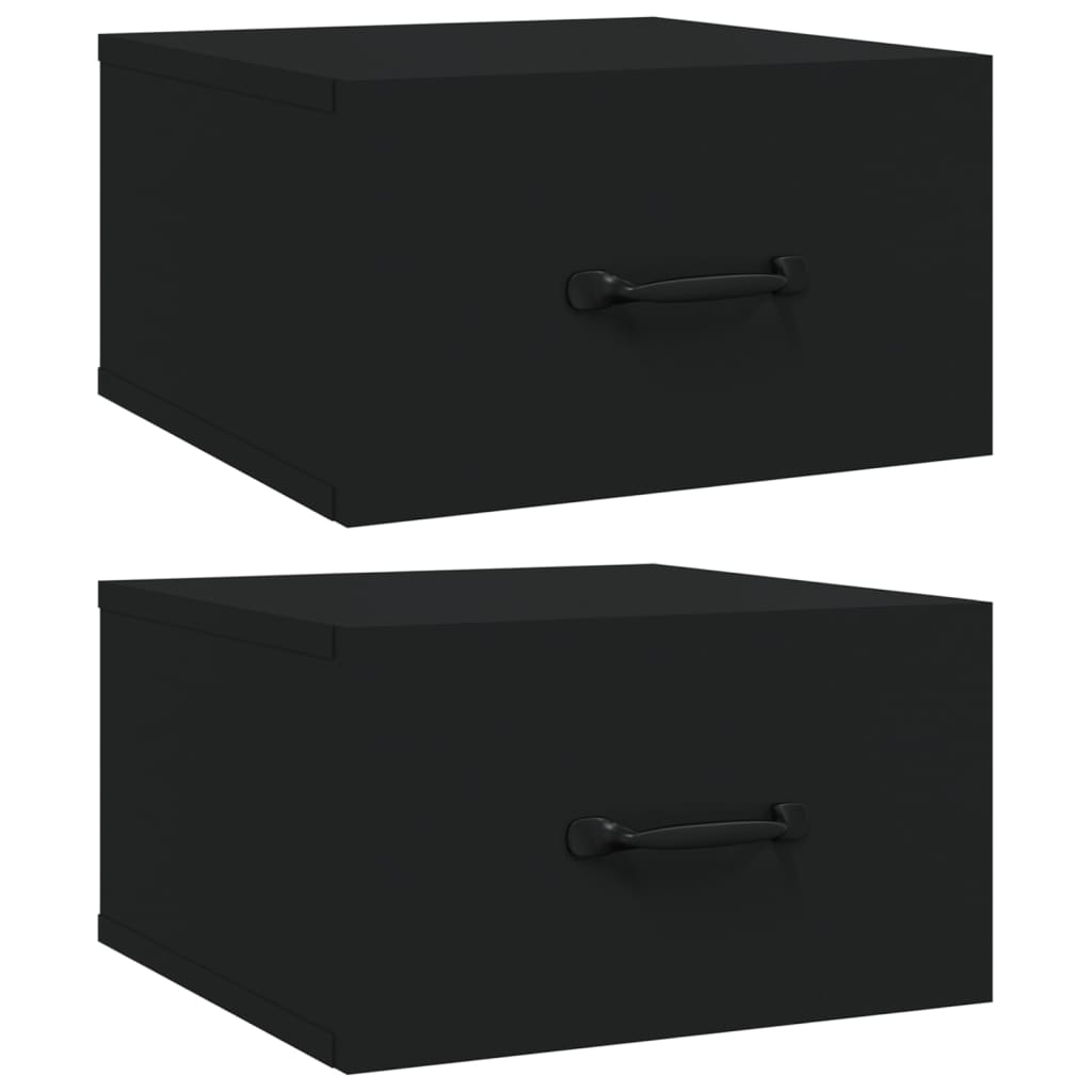vidaXL Väggmonterade sängbord 2 st svart 35x35x20 cm