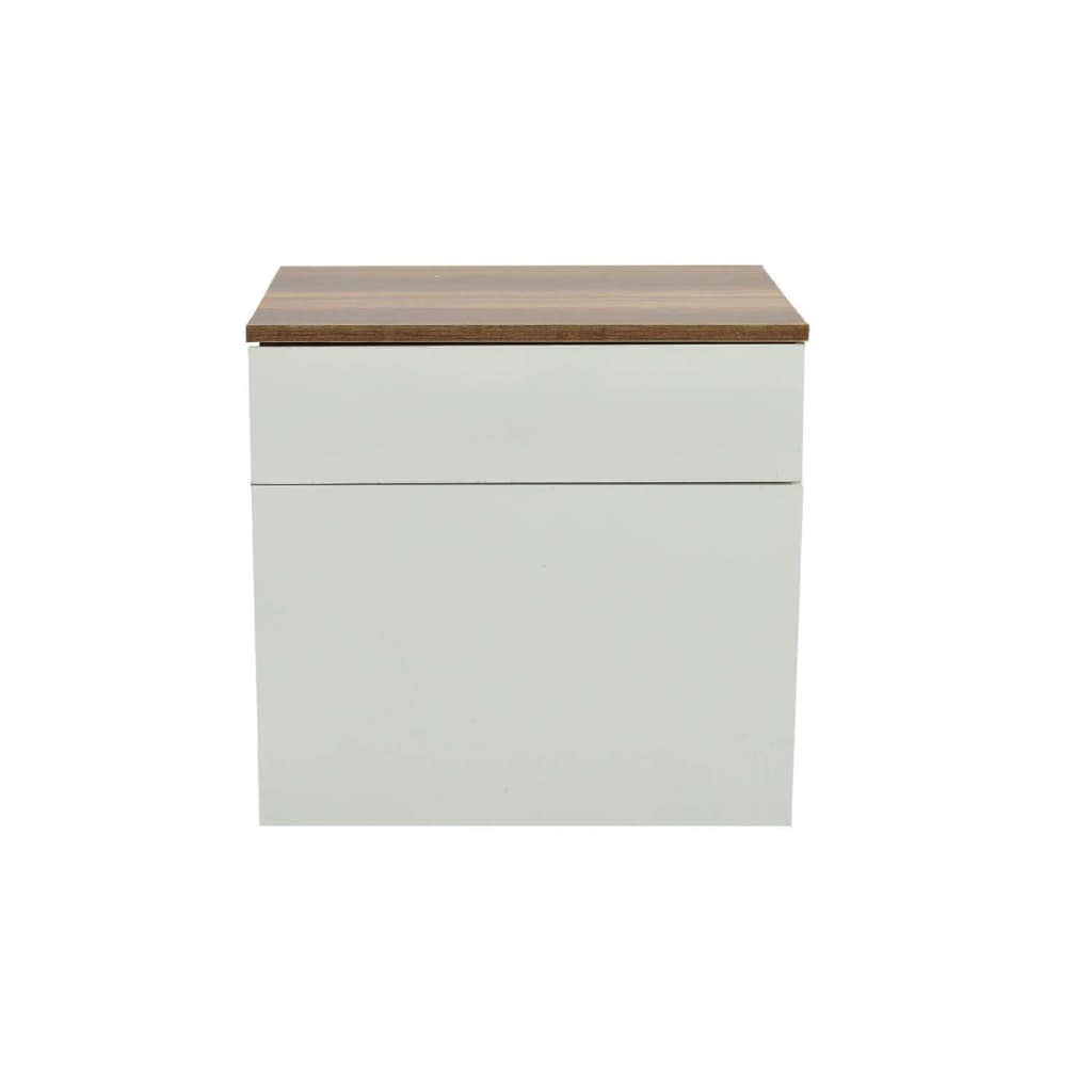 vidaXL Sängbord 2 st med en låda brun/vit