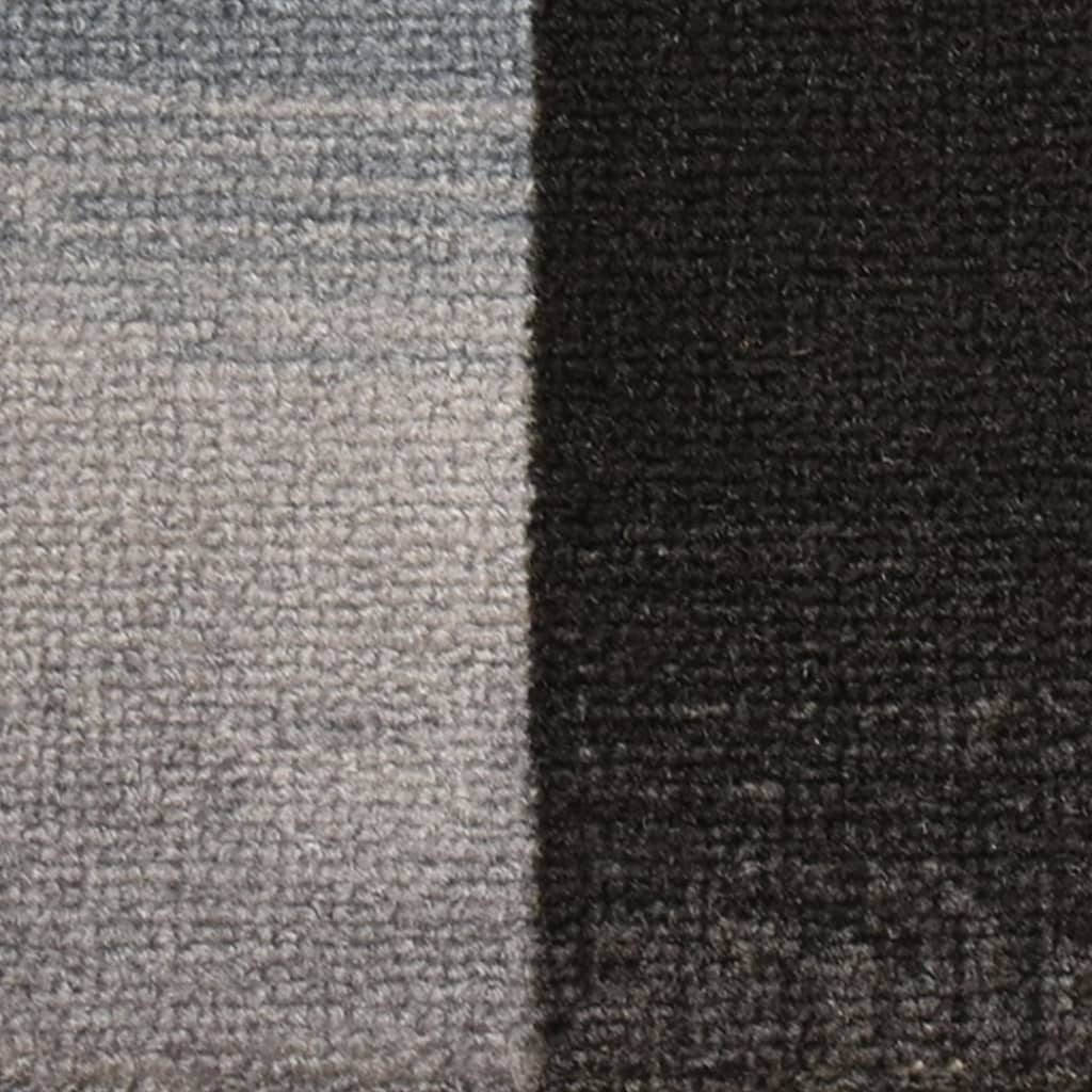 vidaXL Trappstegsmattor självhäftande 10 st 65x21x4 cm svart och grå