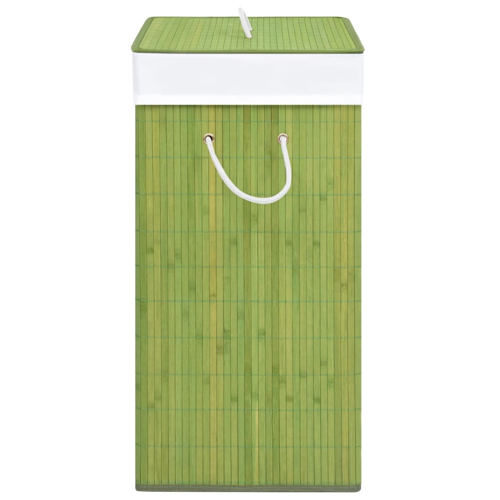vidaXL Tvättkorg bambu med 1 sektion grön 83 L
