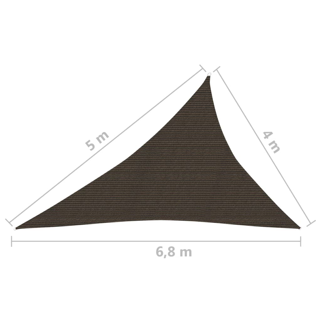 vidaXL Solsegel 160 g/m² brun 4x5x6,8 m HDPE