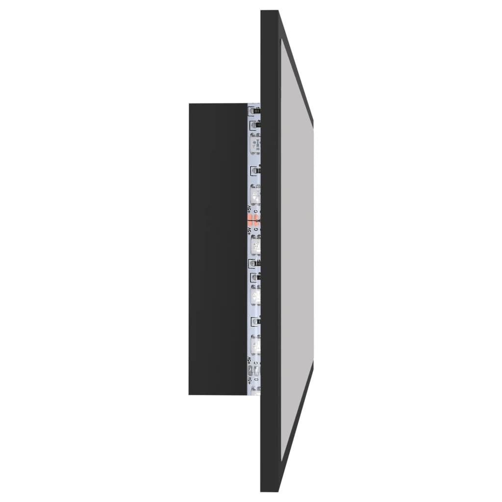 vidaXL Badrumsspegel med LED grå 90x8,5x37 cm akryl
