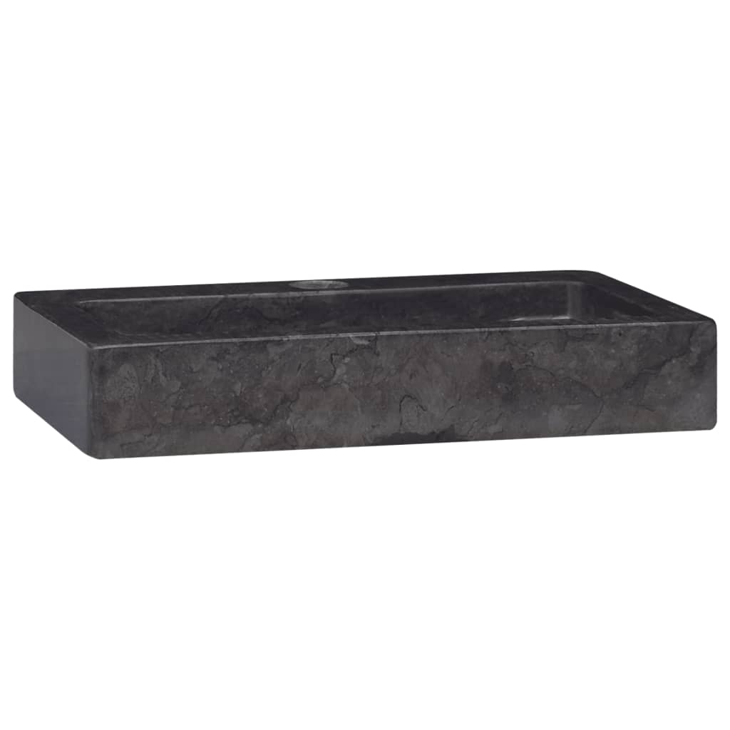 vidaXL Väggmonterat handfat svart 38x24x6,5 cm marmor