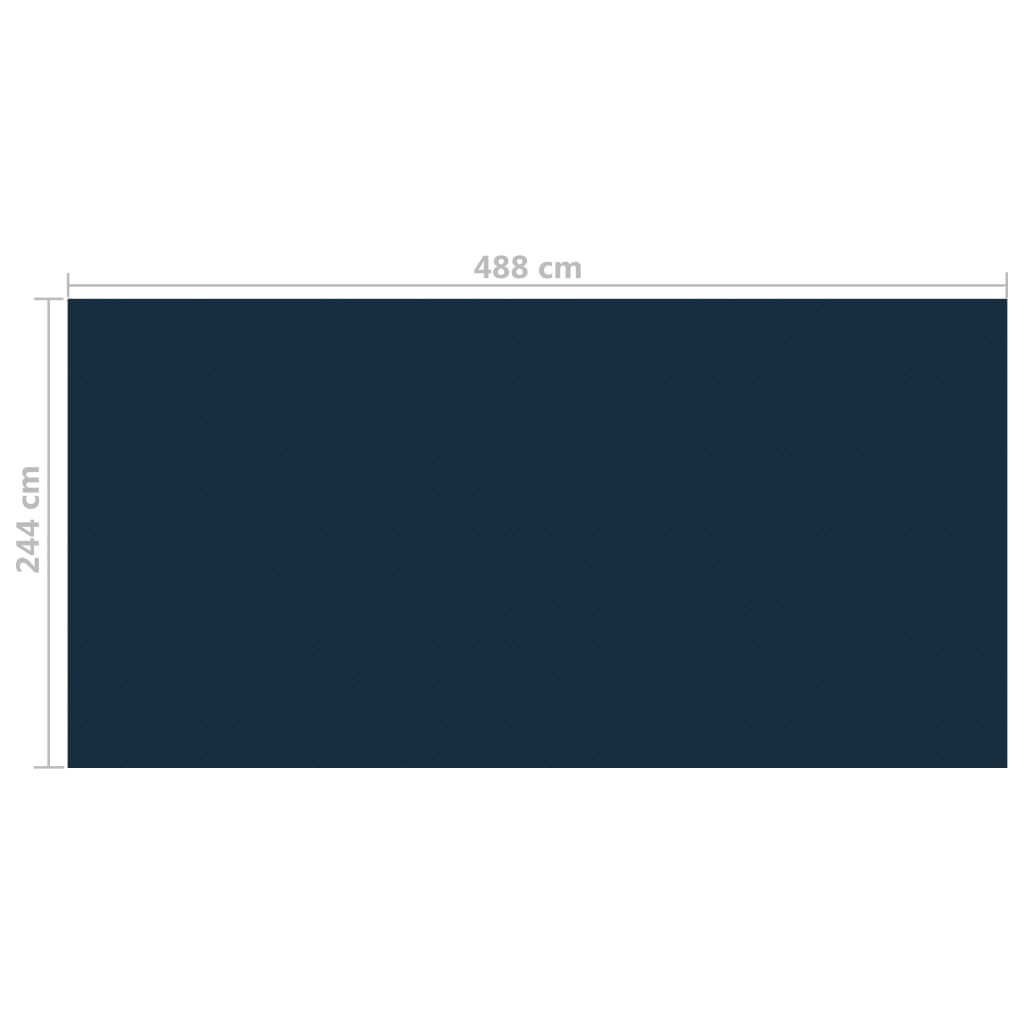 vidaXL Värmeduk för pool PE 488x244 cm svart och blå