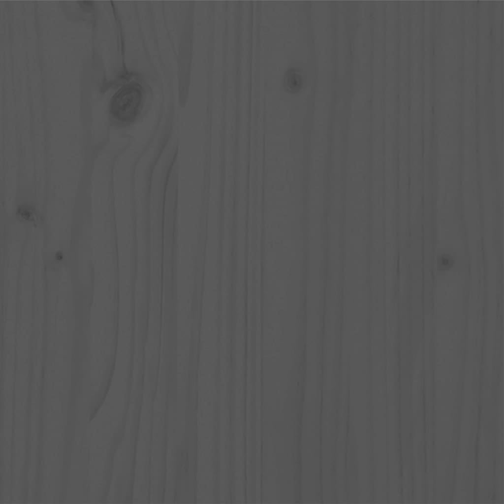 vidaXL Sängram grå massivt trä 200x200 cm