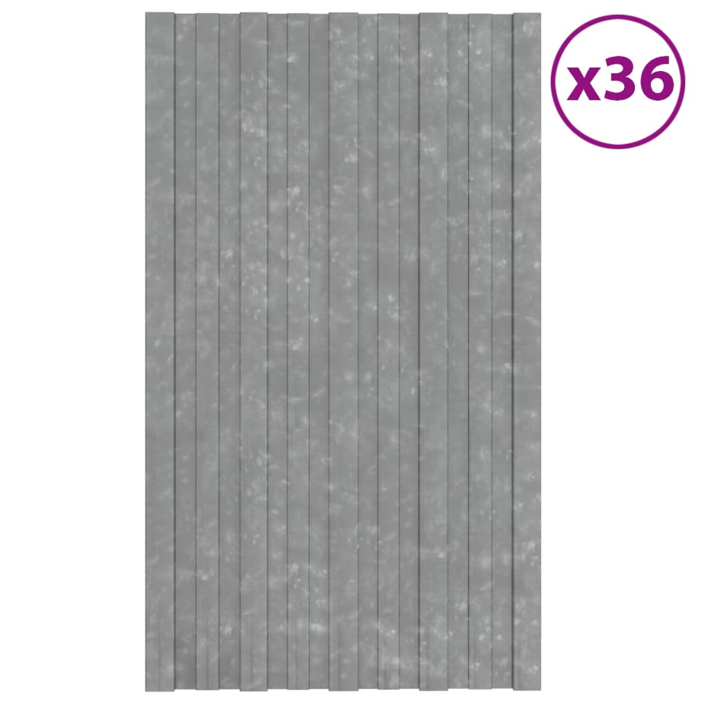 vidaXL Takprofiler 36 st galvaniserat stål silver 80x45 cm